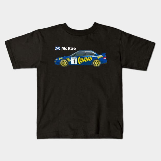 JDM impreza sti wrc 555 colin McRae GC8 Rally Car version 3 iii type ra blue Kids T-Shirt by cowtown_cowboy